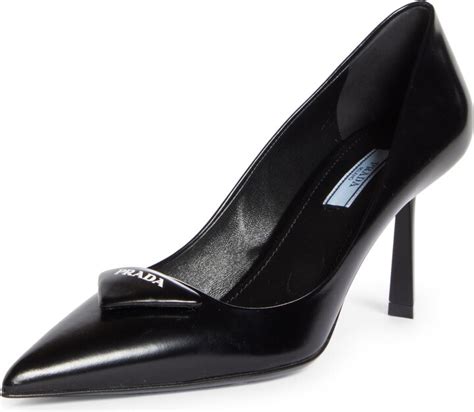 prada logo pointed toe pump|Prada ankle pumps.